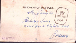 1945-P.O.W. CAMP 9 Al Verso Di Biglietto Franchigia Da Prigioniero Guerra Italia - Marcophilia