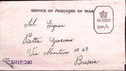 1943-P.O.W. CAMP 4 Al Verso Di Biglietto Franchigia Da Prigioniero Guerra Italia - Storia Postale