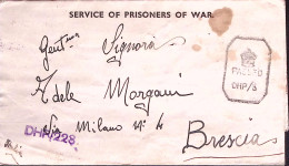 1943-P.O.W. CAMP 10 Al Verso Di Biglietto Franchigia Da Prigioniero Guerra Itali - Marcofilía