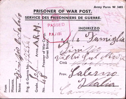 1945-WAR CAMP 48 Manoscritto Su Cartolina Franchigia Da Prigioniero Guerra Itali - Marcophilie