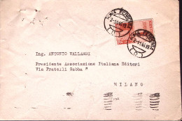 1946-REPUBBLICHE MEDIEVALI Lire 4 Isolato Su Busta Roma (2.11) Fori Spillo - 1946-60: Poststempel