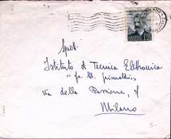 1954-CATALANI Lire 25 Isolato Su Busta Milano (23.12) - 1946-60: Poststempel