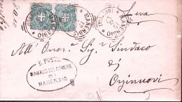 1912-MANERBIO/(Brescia) Tondo Riquadrato (10.12) Su Piego Affrancato Stemmi Copp - Storia Postale