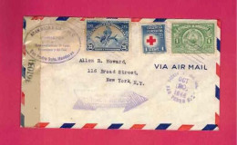 Honduras - Lettre De 1944 Pour Les USA EUAN - YT N° PA 129, PA 78 Et Timbre De Bienfaisance Croix-rouge à 1 C - Rotes Kreuz