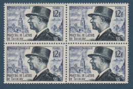France - 1954 - N°Yv. 982 - Maréchal De Lattre De Tassigny - Bloc De 4 - Neuf  Luxe ** / MNH / Postfrisch - Unused Stamps