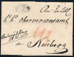 1832 Távolsági Levél Teljes Tartalommal, 14kr Portóval "PÁPA" - Neuberg. Ex Provera. - Autres & Non Classés