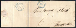 1850 Levél 6kr Portóval, Teljes Tartalommal Kék "ESZÉK" - Kék "WARASDIN" - Other & Unclassified