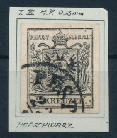 O 1850 2kr MP III Mélyfekete Bélyeg Szép Szélekkel, 0,13 Mm Kartonpapír "PEST(H)" Sign: Ferchenbauer - Autres & Non Classés