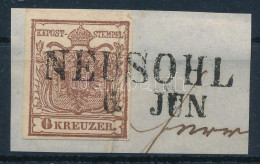 1850 6kr HP I Túlfestékezett Nyomat, Lemezhiba "NEUSOHL" (függőleges Hajtás / Vertical Fold) - Sonstige & Ohne Zuordnung
