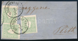 1858 3 X 3kr Zöld, Nagy Levéldarabon "HOLD.M.VÁSÁRHELY"- Pesth - Other & Unclassified