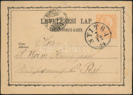 1874 2kr Díjjegyes Levelezőlap / PS-card "NYITRA" - Andere & Zonder Classificatie