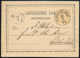 1874 2kr Díjjegyes Levelezőlap / PS-card "SZEPES-OLASZI" (Gudlin 250 P) - Altri & Non Classificati