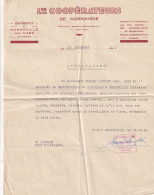 Mondeville (Calvados 14) WW2 ENTREPOT De MONDEVILLE - Les Coopérateurs De Normandie Attestation Du 13 DECEMBRE 1941 - 1900 – 1949