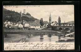 AK Gemünden / Main, Ortsansicht Mit Flusslauf  - Gemuenden