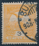 O 1908 Turul 3f Fekete Pont Az értékszám Mellett (nem A Bélyegzésből) + Pontos I Betűvel - Sonstige & Ohne Zuordnung
