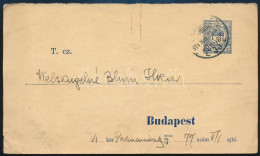 1914 Budapesti Bejelentést Igazoló Szelvény 5f Díjjegyes Nyomtatvány - Other & Unclassified