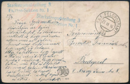1916 Tábori Posta Képeslap, Kék "Starkstromabteilung 3 Elektro-Sektion Nr. 1" + "K.u.K. FP / 225" - Andere & Zonder Classificatie