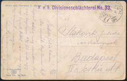1916 Tábori Posta Képeslap, Lila "K.u.k. Divisionsschlächterei No. 33." + "TP / 77" - Otros & Sin Clasificación