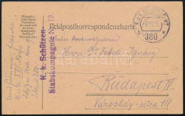 1917 Tábori Posta Levelezőlap "K.k. Schützen Stabskompagnie Nr.19." + "FP 380 B" - Andere & Zonder Classificatie