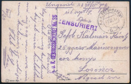 1917 Tábori Posta Képeslap, Lila "K.u.K. GEBIRGSBACKEREI No. 35" - Altri & Non Classificati