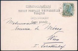 1901 Konstantinápoly Képeslap Osztrák 5h Bérmentesítéssel Bécsbe "S.M.S. TAURUS" - Other & Unclassified