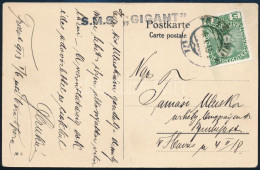 1913 Tábori Posta Képeslap 5h Bérmentesítéssel "S.M.S. GIGANT" - Sonstige & Ohne Zuordnung