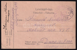 1916 Tábori Posta Levelezőlap A Szamos Folyami Hadihajóról "FP 299 B" - Autres & Non Classés