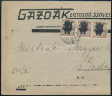1920 Budapest Helyi Levéldarab Búzakalász 20f Hármascsíkkal Bérmentesítve - Other & Unclassified