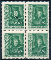 * 1935 II. Rákóczi Ferenc 10f Négyestömb Lemezhibával - Other & Unclassified