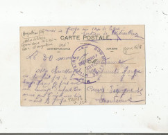 ANGOULEME (CHARENTE) CARTE AVEC CACHET MILITAIRE COMMISSAIRE MILITAIRE GARE D'ANGOULEME 1915 ? SOLDAT 144 E DE LIGNE - WW I