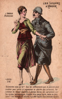 Illustration Couple Avec Militaire: L'Amour Pervers (Les Leçons D'Amour) Carte A.H.K. N° 316 - Parejas