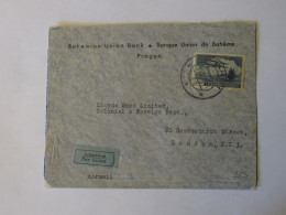 CZECHOSLOVAKIA  AIRMAIL COVER TO GREAT BRITAIN  1938 - Otros & Sin Clasificación