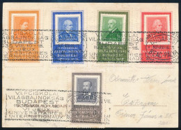 1935 VI. Főiskolai Világbajnokság Budapest 5 Klf Levélzáró Képeslapon Alkalmi Bélyegzéssel / Labels On Postcard With Spe - Altri & Non Classificati