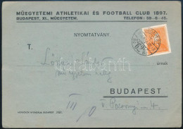 1936 Műegyetem Atlétikai és Football Club Céges Levél Arcképek 2f Nyomtatványként Feladva, Tartalommal - Other & Unclassified