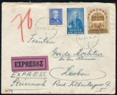 1939 Expressz Levél 3 Bélyeggel, Közte Hazatérés 70f, Külföldre Küldve, Tartalommal - Other & Unclassified