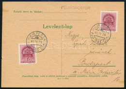 1941 Levelezőlap "M.KIR.POSTA 195" Kisegítő Bélyegzéssel / Postcard With Auxiliary Postmark - Autres & Non Classés