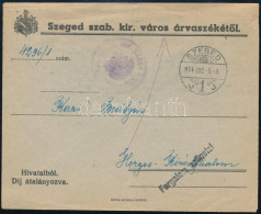 1944 Dec. 5 Levél Szegedről Horgos-Királyhalomra, Visszaküldve "Forgalom Szünetel" Bélyegzéssel - Autres & Non Classés