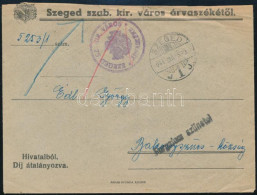 1944 Dec. 5 Levél Szegedről Bakonyszücs Községbe "Forgalom Szünetel" Bélyegzéssel Visszaküldve - Andere & Zonder Classificatie