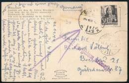 1944 Nov. 12. Képeslap Budapestről Breslauba, "Vissza! Forgalom Szünetel." Bélyegzéssel Visszaküldve, 1946 Novemberi Bud - Andere & Zonder Classificatie