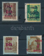 **, O 1945-1946 4 Klf Bélyeg Az Alapszín Elcsúszásával / 4 Different Stamps With Shifted Burelage - Andere & Zonder Classificatie