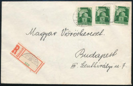 1945 (1. Díjszabás) Ajánlott Távolsági Levél 3P Bérmentesítéssel "ZAGYVARÉKAS" - Budapest, érdekes Szükségragjeggyel - Other & Unclassified