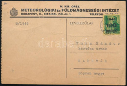 1946 (5. Díjszabás) Levelezőlap Budapestről Kapuvárra - Sonstige & Ohne Zuordnung