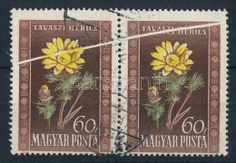 O 1950 Virág I. 60f Pár Szép Nagy Papírránccal - Autres & Non Classés