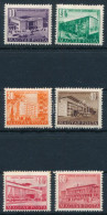 ** 1951-1953 6 Db Épületek Bélyeg Számvízjellel (60f Rozsda / Stain) - Other & Unclassified