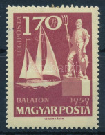 ** 1959 Balaton (I.) 1,70Ft Bélyeg, "a Hal Fején Fehér Folt" Lemezhiba (a Képoldalon Kék Pöttyök / Blue Spots On Print)  - Autres & Non Classés