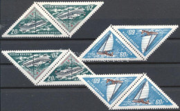 ** 1963 Siófok 20f és 60f (háromszögű Bélyegek) 2-2 Db Különböző Fordított állású Párban - Sonstige & Ohne Zuordnung