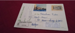 CARTOLINA USATA COME RACCOMANDATA DA LERCARA FRIDDI PER IL BELGIO 1974 - Entiers Postaux