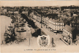 Nantes Vue Générale Du Quai De La Fosse ( écusson Blason En Médaillon - Nantes