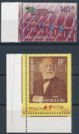 ** 1994 Kossuth Lajos (III.) ívsarki Bélyeg + 2001 Ifjúsági Atlétikai VB ívszéli Bélyeg, Mind A Kettőn A Bélyegkép Túlfu - Andere & Zonder Classificatie