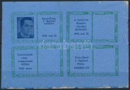 * 1932 Budapest-Ró,a I. Légijárat Emlékére Emlékív, Nagyon Ritka! (sérült Képoldal / Damaged Front) - Andere & Zonder Classificatie
